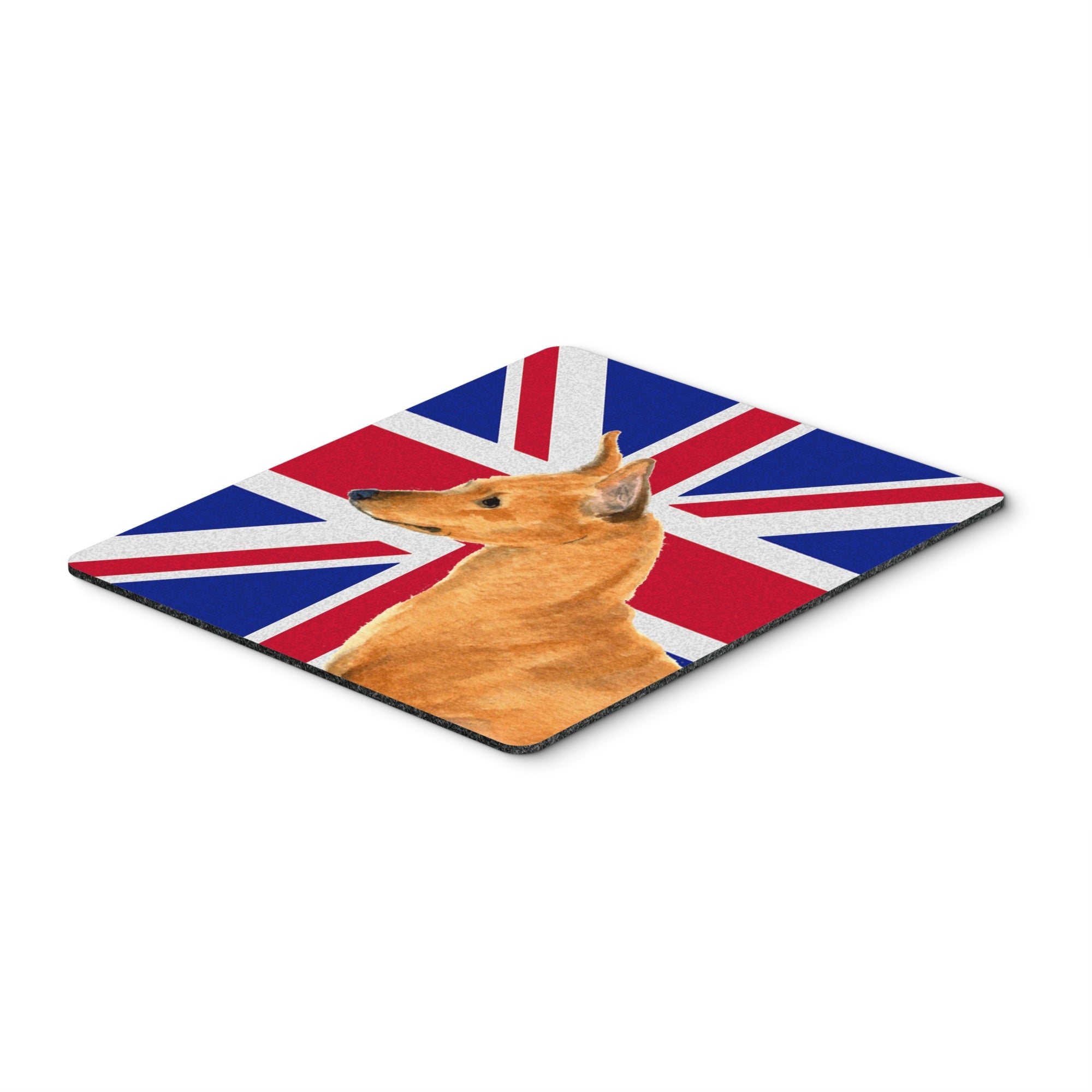 Caroline'S Treasures Min Pin With English Union Jack British Flag Mouse Pad/Hot Pad/Trivet (Ss4908Mp)