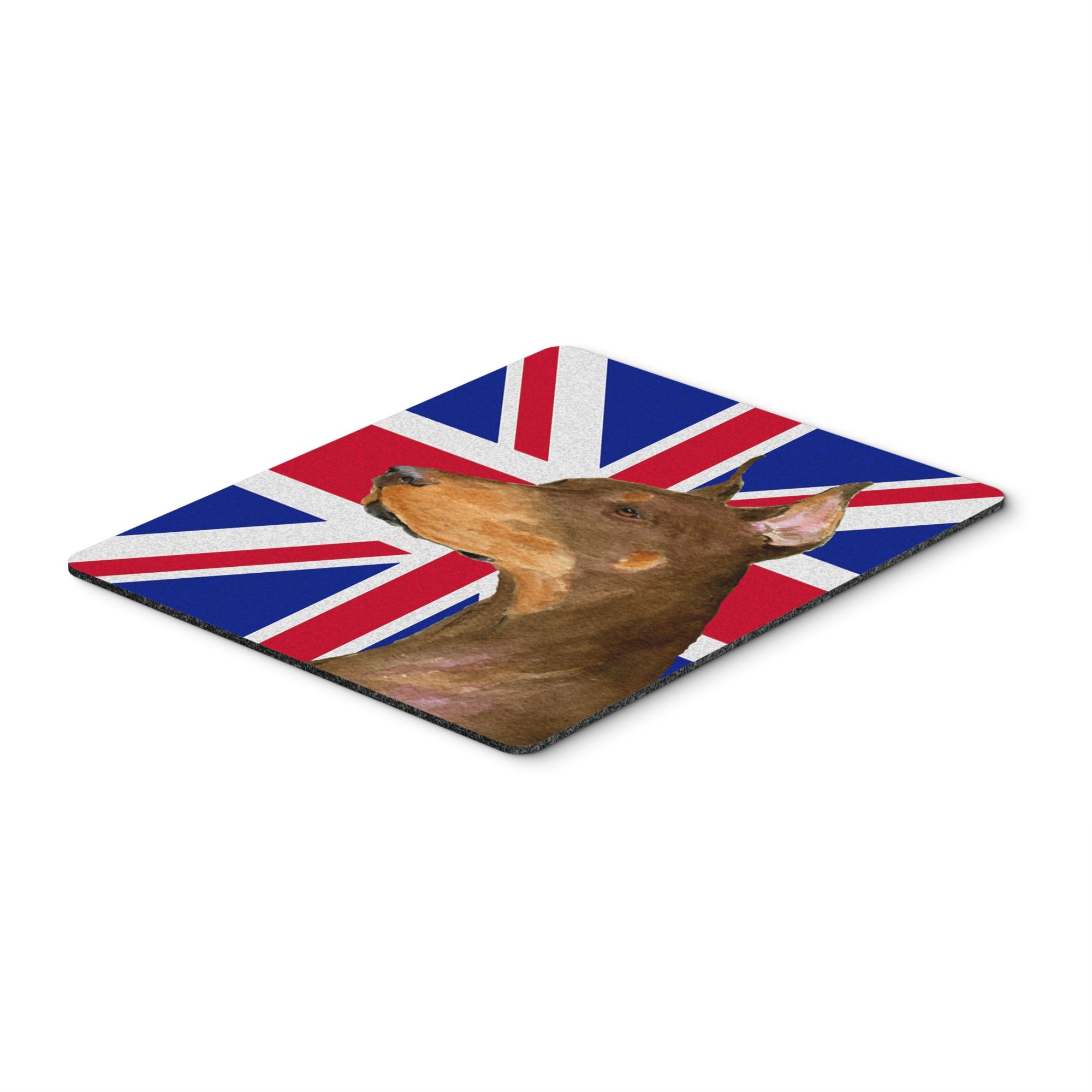 Caroline'S Treasures Doberman With English Union Jack British Flag Mouse Pad/Hot Pad/Trivet (Ss4910Mp)