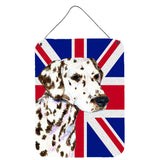 Caroline'S Treasures Ss4911Ds1216 Dalmatian With English Union Jack British Flag Wall Or Door Hanging Prints, 16 X 12,