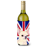 Chihuahua With English Union Jack British Flag Wine Bottle Beverage Insulator Hugger Ss4914Literk