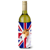 Fox Terrier With English Union Jack British Flag Wine Bottle Beverage Insulator Hugger Ss4920Literk