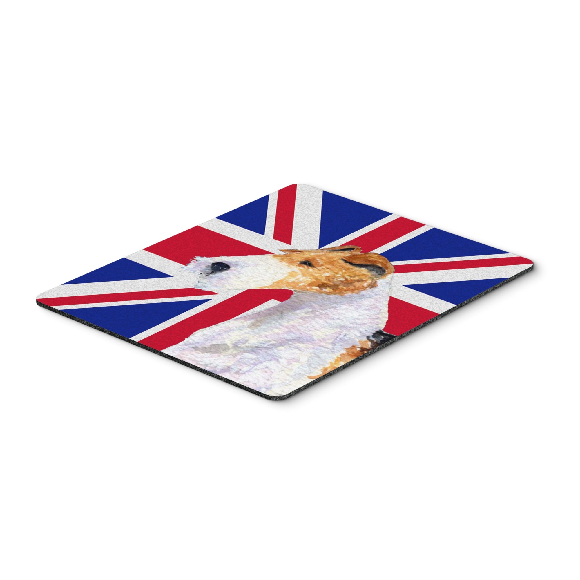 Caroline'S Treasures Fox Terrier With English Union Jack British Flag Mouse Pad/Hot Pad/Trivet (Ss4920Mp)
