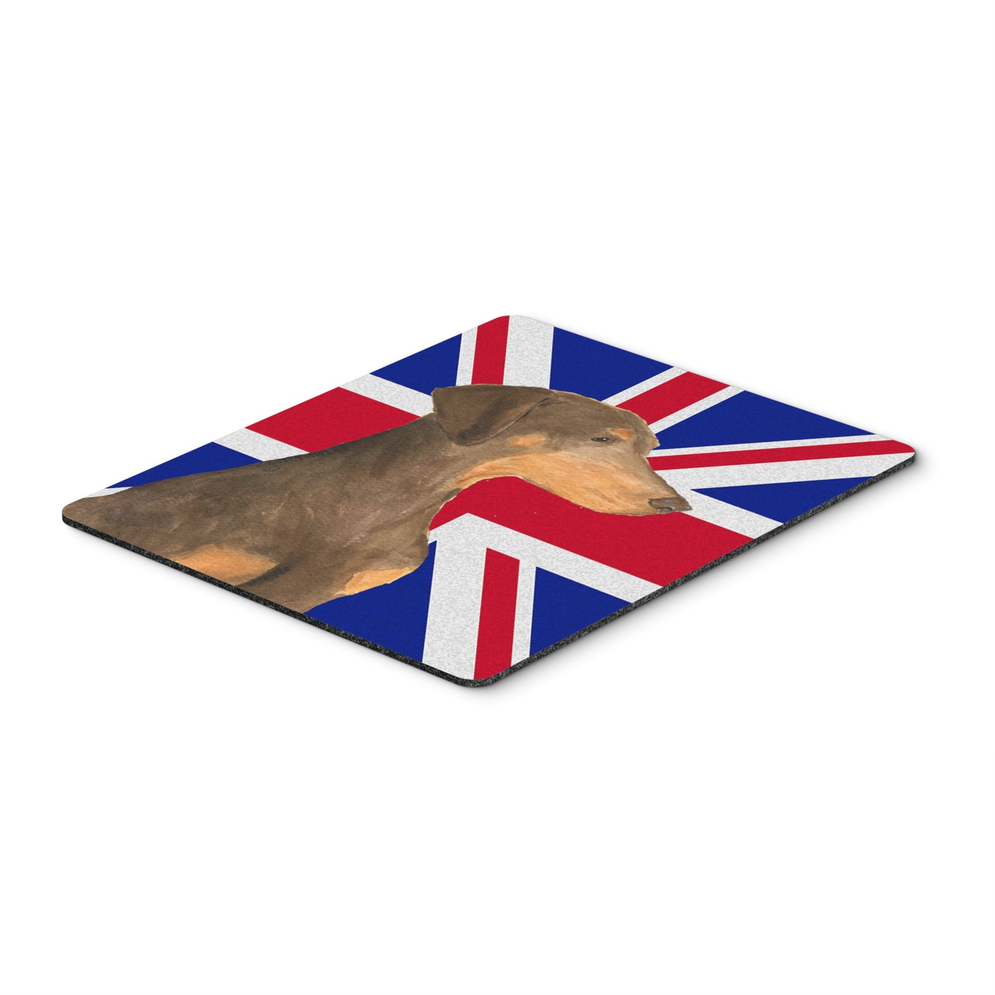 Caroline'S Treasures Doberman Natural Ears With English Union Jack British Flag Mouse Pad/Trivet (Ss4921Mp)