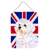Caroline'S Treasures Ss4923Ds1216 Maltese With English Union Jack British Flag Wall Or Door Hanging Prints, 16 X 12