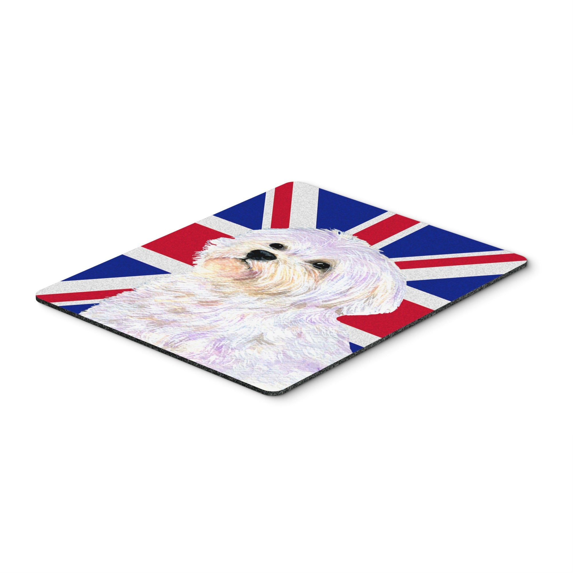 Caroline'S Treasures Maltese With English Union Jack British Flag Mouse Pad/Hot Pad/Trivet (Ss4923Mp)