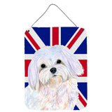 Caroline'S Treasures Ss4924Ds1216 Maltese With English Union Jack British Flag Wall Or Door Hanging Prints, 16 X 12