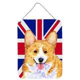 Caroline'S Treasures Ss4928Ds1216 Corgi With English Union Jack British Flag Wall Or Door Hanging Prints, 16 X 12