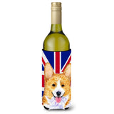 Corgi With English Union Jack British Flag Wine Bottle Beverage Insulator Hugger Ss4928Literk