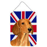 Caroline'S Treasures Ss4929Ds1216 Dachshund With English Union Jack British Flag Wall Or Door Hanging Prints, 16 X 12,