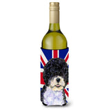 Portuguese Water Dog With English Union Jack British Flag Wine Bottle Beverage Insulator Hugger Ss4932Literk