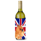 Brussels Griffon With English Union Jack British Flag Wine Bottle Beverage Insulator Hugger Ss4936Literk