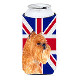 Brussels Griffon With English Union Jack British Flag Tall Boy Beverage Insulator Hugger Ss4936Tbc