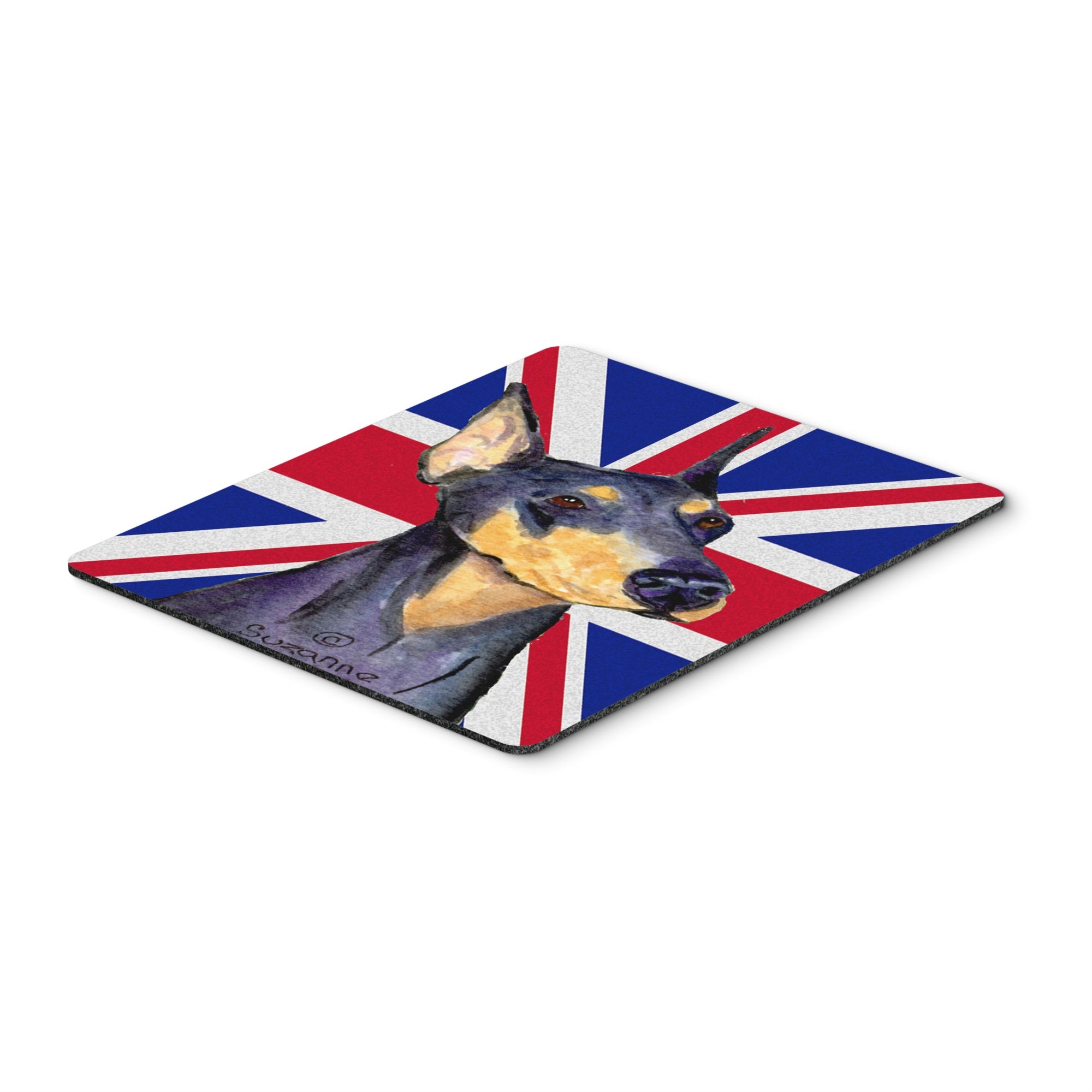 Caroline'S Treasures Doberman With English Union Jack British Flag Mouse Pad/Hot Pad/Trivet (Ss4937Mp)