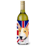 Bull Terrier With English Union Jack British Flag Wine Bottle Beverage Insulator Hugger Ss4938Literk