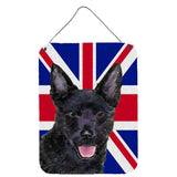 Caroline'S Treasures Australian Kelpie With English Union Jack British Flag Wall Or Door Hanging Prints, 16 X 12
