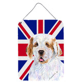 Caroline'S Treasures Clumber Spaniel With English Union Jack British Flag Wall Or Door Hanging Prints, 16 X 12