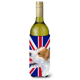 Jack Russell Terrier With English Union Jack British Flag Wine Bottle Beverage Insulator Hugger Ss4946Literk