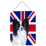 Caroline'S Treasures Ss4947Ds1216 Papillon With English Union Jack British Flag Wall Or Door Hanging Prints, 16 X 12
