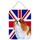 Caroline'S Treasures English Toy Spaniel With English Union Jack British Flag Wall Or Door Hanging Prints, 16 X 12