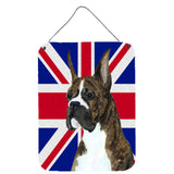 Caroline'S Treasures Ss4950Ds1216 Boxer With English Union Jack British Flag Wall Or Door Hanging Prints, 16 X 12