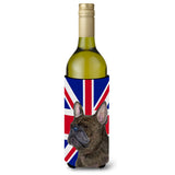 French Bulldog With English Union Jack British Flag Wine Bottle Beverage Insulator Hugger Ss4961Literk