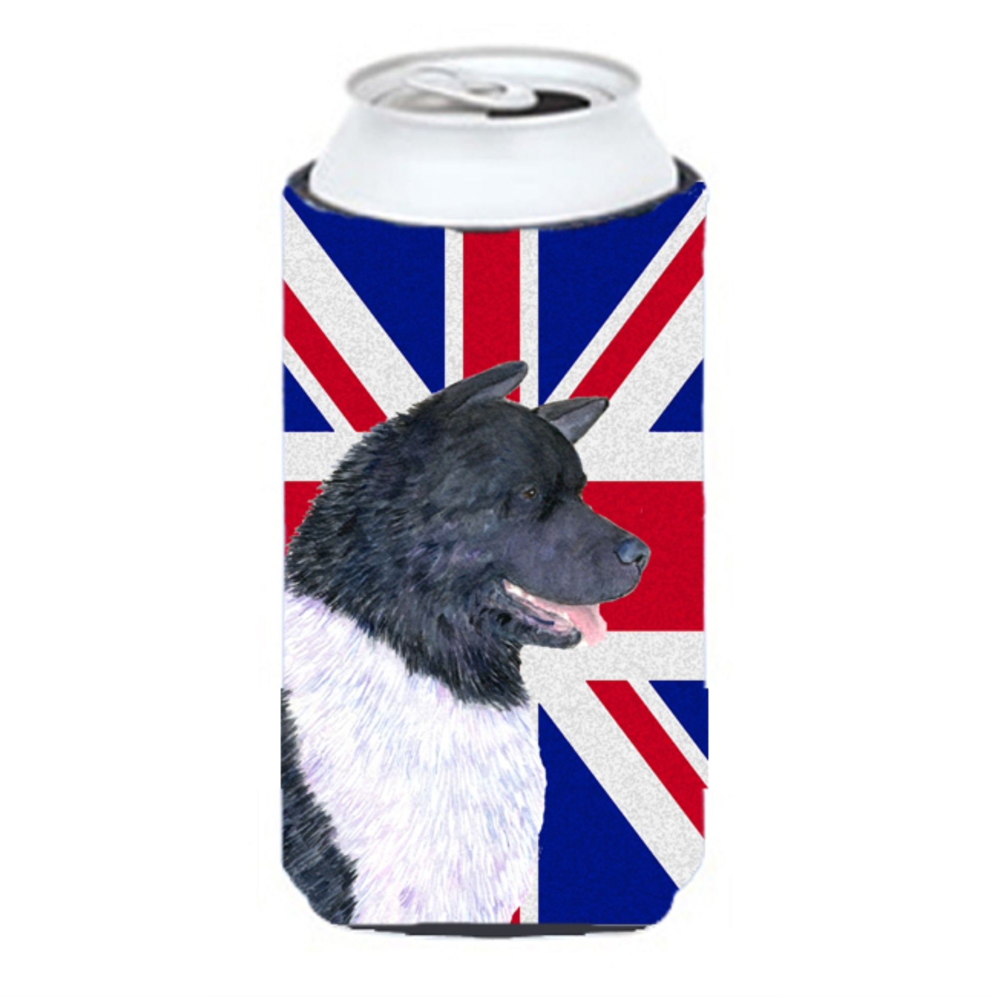 Akita With English Union Jack British Flag Tall Boy Beverage Insulator Hugger Ss4963Tbc