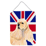 Caroline'S Treasures Cocker Spaniel Buff With English Union Jack British Flag Wall Or Door Hanging Prints, 16 X 12