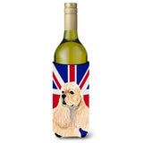 Cocker Spaniel Buff With English Union Jack British Flag Wine Bottle Beverage Insulator Hugger Ss4964Literk