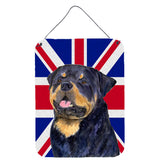 Caroline'S Treasures Rottweiler With English Union Jack British Flag Wall Or Door Hanging Prints, 16 X 12