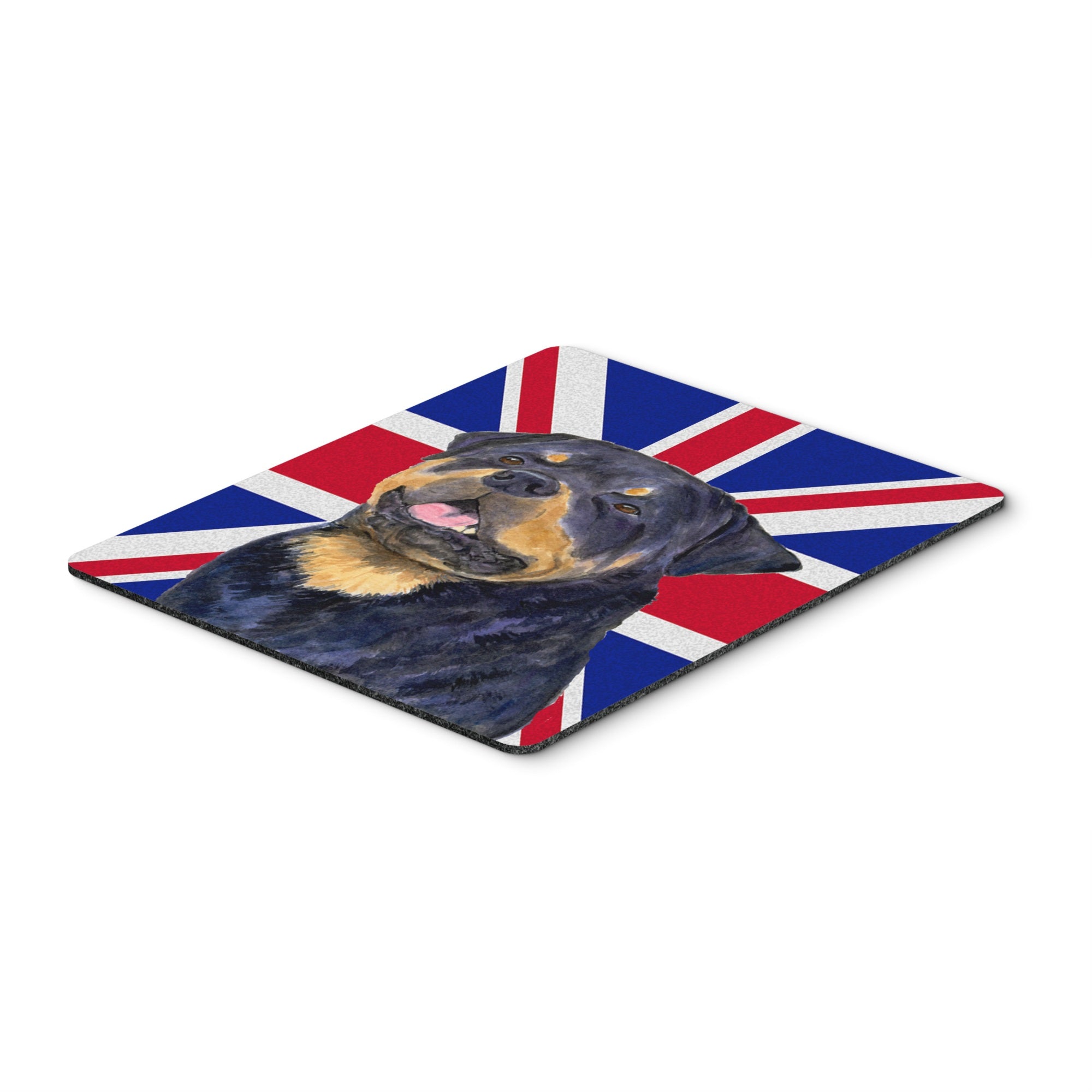 Caroline'S Treasures Rottweiler With English Union Jack British Flag Mouse Pad/Hot Pad/Trivet (Ss4966Mp)