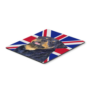 Caroline'S Treasures Rottweiler With English Union Jack British Flag Mouse Pad/Hot Pad/Trivet (Ss4966Mp)