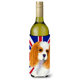 Cavalier Spaniel With English Union Jack British Flag Wine Bottle Beverage Insulator Hugger Ss4969Literk