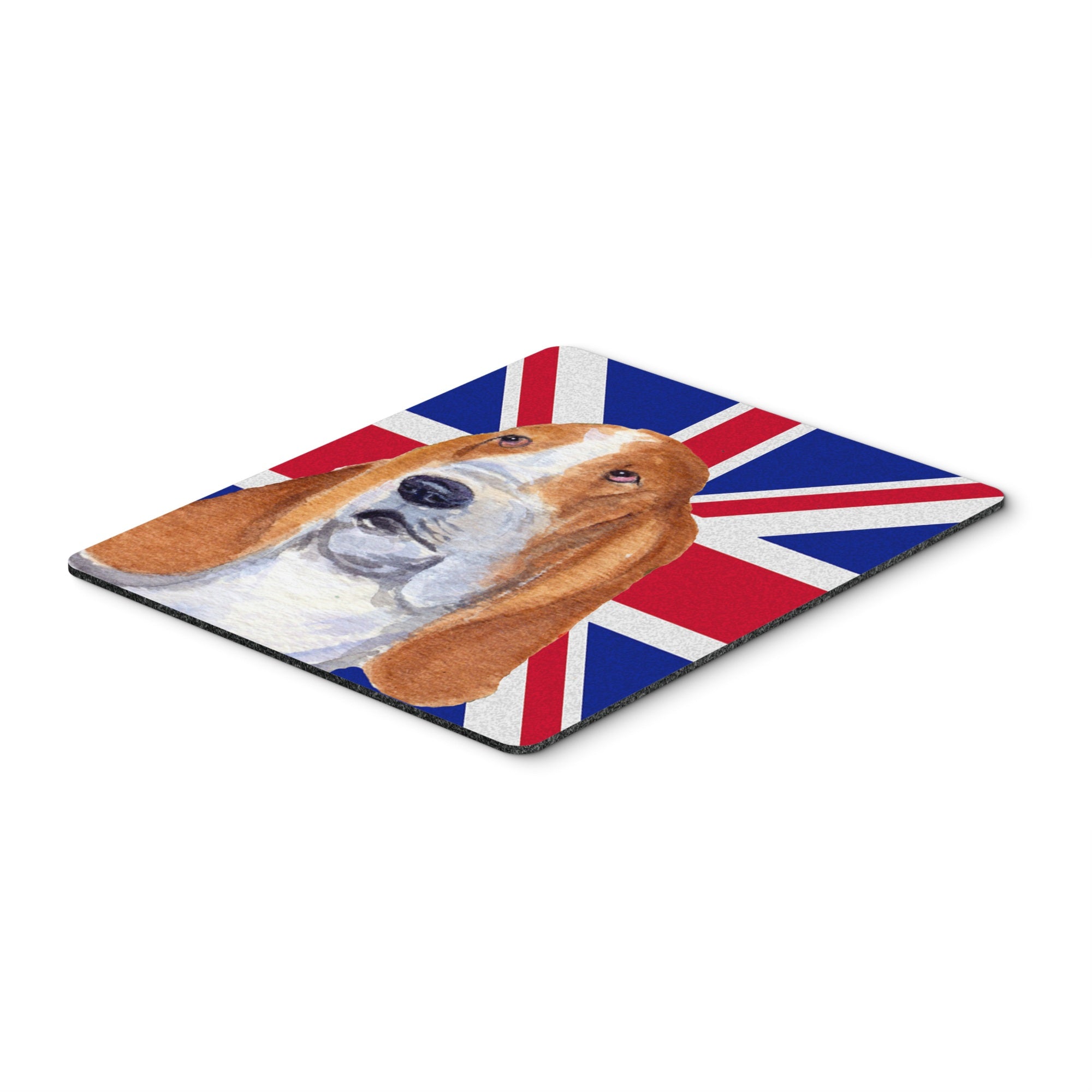 Caroline'S Treasures Basset Hound With English Union Jack British Flag Mouse Pad/Hot Pad/Trivet (Ss4970Mp)