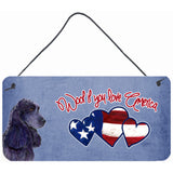Caroline'S Treasures Woof If You Love America Black Cocker Spaniel Wall Or Door Hanging Prints, 6 X 12