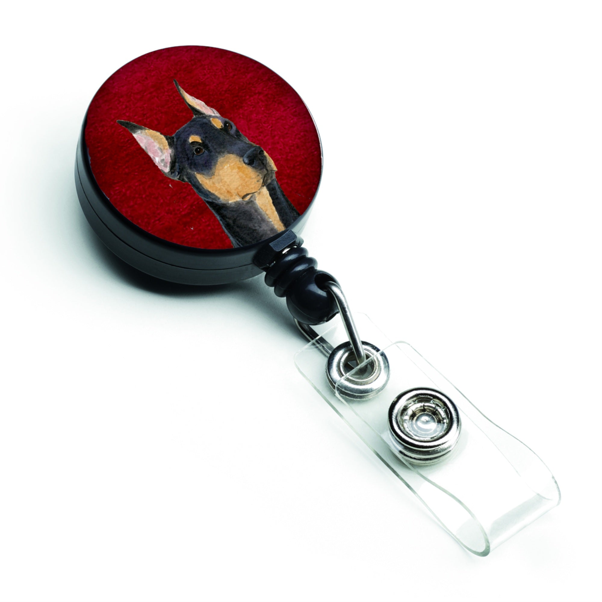 Caroline'S Treasures Doberman Retractable Badge Reel Or Id Holder With Clip, Multicolor (Ss6033Br)