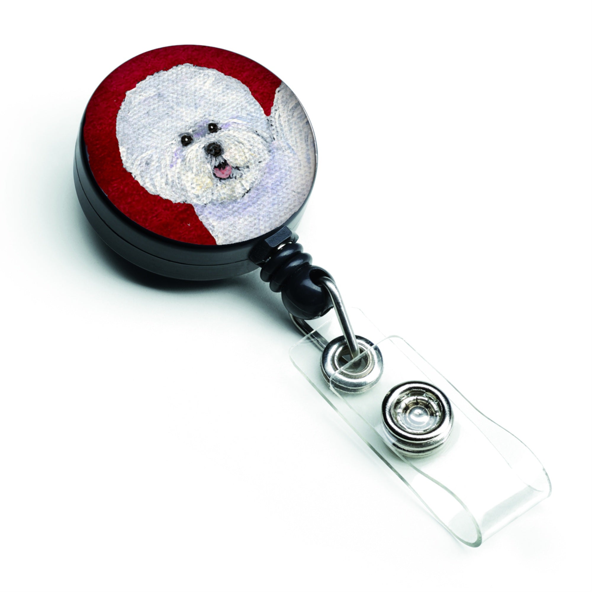 Caroline'S Treasures Bichon Frise Retractable Badge Reel Or Id Holder With Clip, Multicolor (Ss6038Br)