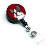 Caroline'S Treasures Boston Terrier Retractable Badge Reel Or Id Holder With Clip, Multicolor (Ss6045Br)