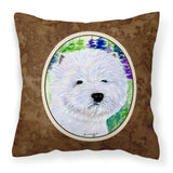 Caroline'S Treasures Ss8002Pw1414 Westie Decorative Canvas Fabric Pillow, Large, Multicolor