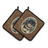 Caroline'S Treasures Tibetan Mastiff Pair Of Pot Holders Ss8031Pthd, 7.5Hx7.5W, Multicolor