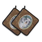 Caroline'S Treasures Bearded Collie Pair Of Pot Holders Ss8037Pthd, 7.5Hx7.5W, Multicolor