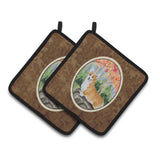 Caroline'S Treasures Corgi Pair Of Pot Holders Ss8039Pthd, 7.5Hx7.5W, Multicolor