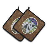 Caroline'S Treasures Keeshond Pair Of Pot Holders Ss8063Pthd, 7.5Hx7.5W, Multicolor
