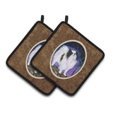 Caroline'S Treasures Japanese Chin Pair Of Pot Holders Ss8070Pthd, 7.5Hx7.5W, Multicolor
