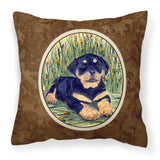 Caroline'S Treasures Ss8107Pw1414 Rottweiler Decorative Canvas Fabric Pillow, Large, Multicolor