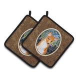 Caroline'S Treasures Basenji Pair Of Pot Holders Ss8108Pthd, 7.5Hx7.5W, Multicolor