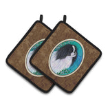 Caroline'S Treasures Japanese Chin Pair Of Pot Holders Ss8134Pthd, 7.5Hx7.5W, Multicolor
