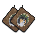 Caroline'S Treasures Sheltie Pair Of Pot Holders Ss8140Pthd, 7.5Hx7.5W, Multicolor