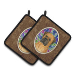 Caroline'S Treasures Bullmastiff Pair Of Pot Holders Ss8155Pthd, 7.5Hx7.5W, Multicolor