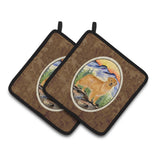 Caroline'S Treasures Golden Retriever Pair Of Pot Holders Ss8163Pthd, 7.5Hx7.5W, Multicolor