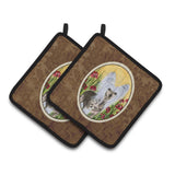 Caroline'S Treasures Chinese Crested Pair Of Pot Holders Ss8185Pthd, 7.5Hx7.5W, Multicolor